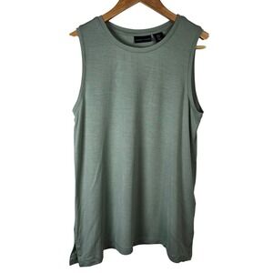 Adrienne Vittadini Sage Green Sleeveless Tank Top Casual Basic M Medium